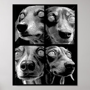 Hypnotic Dachshunds Weird Eyes Weirdcore Halloween Poster