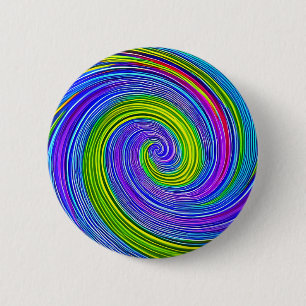 HYPNOTIC DISC Psychedelic Colour Mesmerising Spira 6 Cm Round Badge