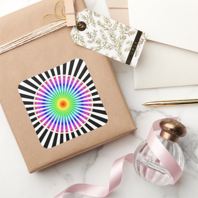 Hypnotic Flower Square Sticker (Gifting)