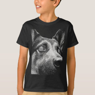 Hypnotic German Shepherd Weird Eyes Weirdcore T-Shirt