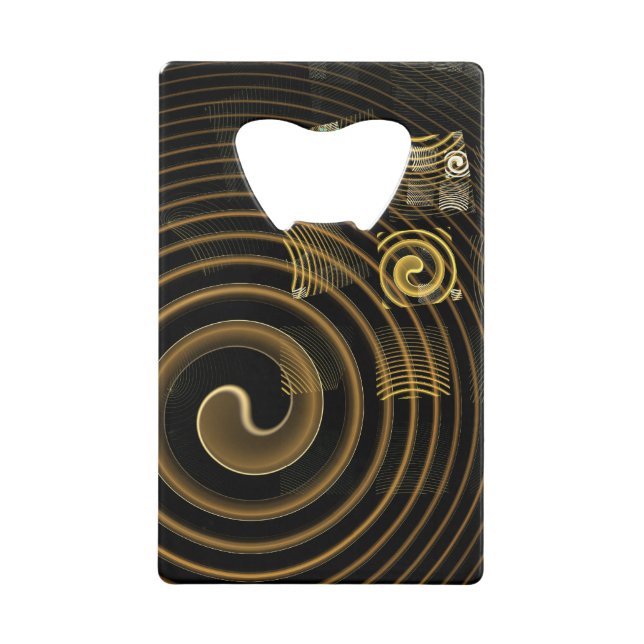 Hypnotic Golden Waves Modern Abstract Art (Front)