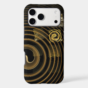 Hypnotic Golden Waves Modern Abstract Art