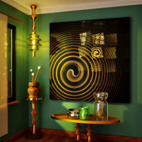 Hypnotic Golden Waves Modern Abstract Art