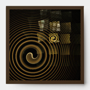Hypnotic Golden Waves Modern Abstract Art Envelope