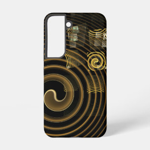 Hypnotic Golden Waves Modern Abstract Art Samsung Galaxy Case