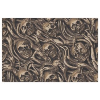 Hypnotic Gothic Horror Liquide Gold Skulls