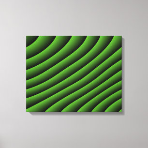 Hypnotic Green Wavy Lines Canvas Print