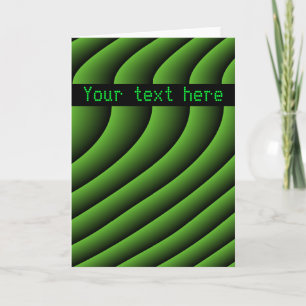 Hypnotic Green Wavy Lines Custom Greeting Card