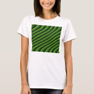 Hypnotic Green Wavy Lines Ladies T Shirt