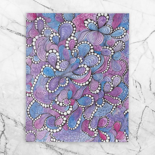Hypnotic Hand-Drawn Purple Organic Swirls Artwork Jigsaw Puzzle (Creator Uploaded)