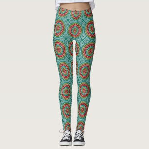 Hypnotic mandalaic flower leggings
