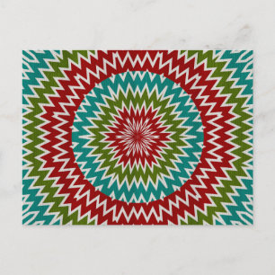 Hypnotic mandalaic flower postcard