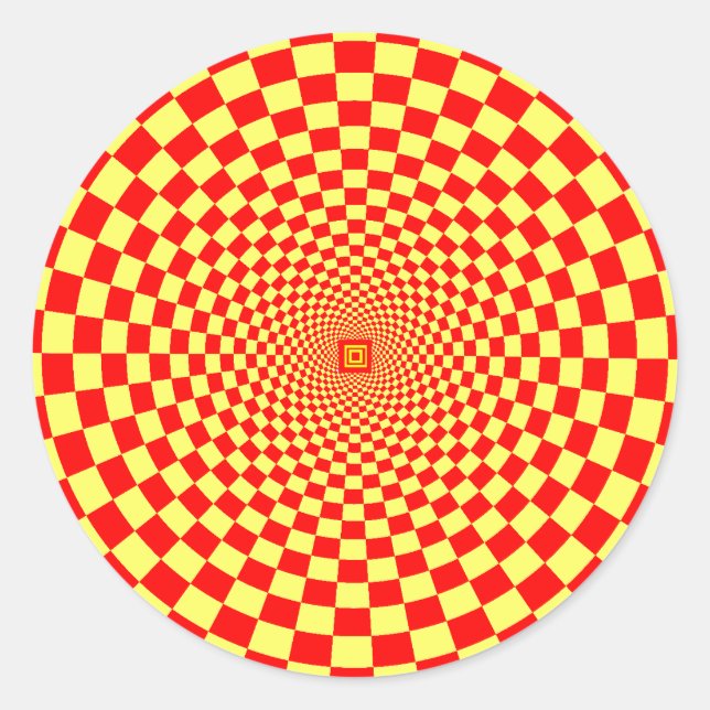 Hypnotic Optical Illusion Classic Round Sticker (Front)