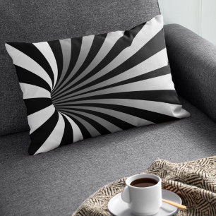 Hypnotic Optical Illusion Curved Spiral Lumbar Cushion