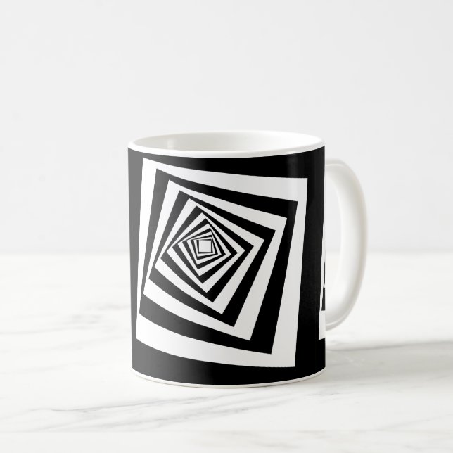 Hypnotic Optical Illusion Moving Tunnel Coffee Mug (Front Right)