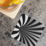 Hypnotic Optical Illusion Vortex Black Square Paper Coaster<br><div class="desc">Hypnotic Optical Illusion</div>