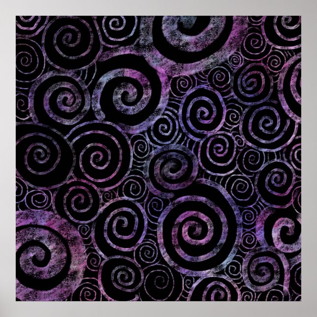 Hypnotic pastel rainbow swirls poster (Front)