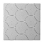 Hypnotic Pattern Black White Simple Minimal Circle Tile<br><div class="desc">Hypnotic Pattern Black White Simple Minimal Circle</div>