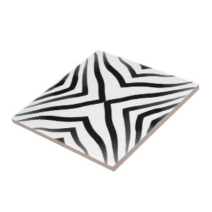 Hypnotic Pointed Zebra Stripes Pattern Tile