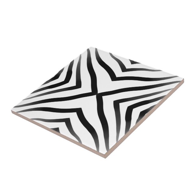 Hypnotic Pointed Zebra Stripes Pattern  Tile (Side)