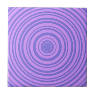 Hypnotic Purple Blue Circle Geometric Pattern Tile