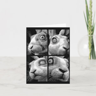Hypnotic Rabbits Weird Eyes Odd Weirdcore Spooky Card