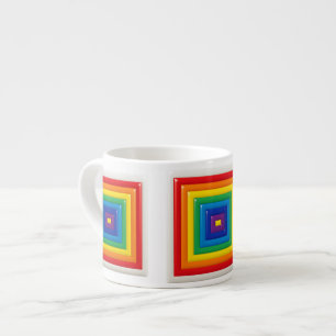 Hypnotic Rainbow Square Espresso Cup