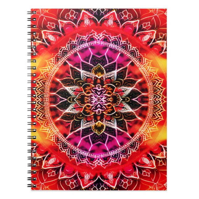 Hypnotic Red Mandala Notebook (Front)