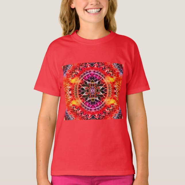 Hypnotic Red Mandala T-Shirt (Front)