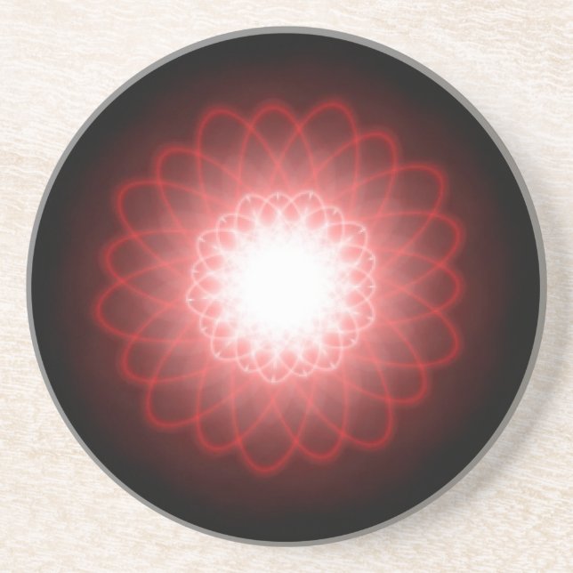 Hypnotic Red Spirals Coaster (Front)