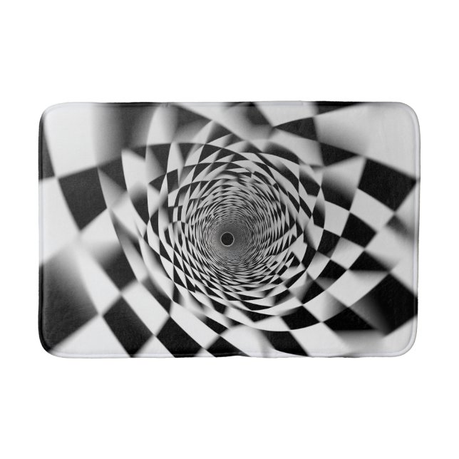Hypnotic Spiral Illusion Bath Mat (Front)