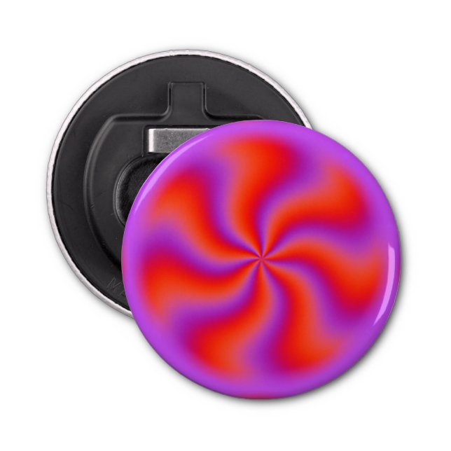 Hypnotic Spiral Optical Illusion Funny Neon Bottle Opener (Front)