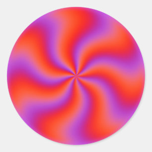 Hypnotic Spiral Optical Illusion Funny Neon Classic Round Sticker