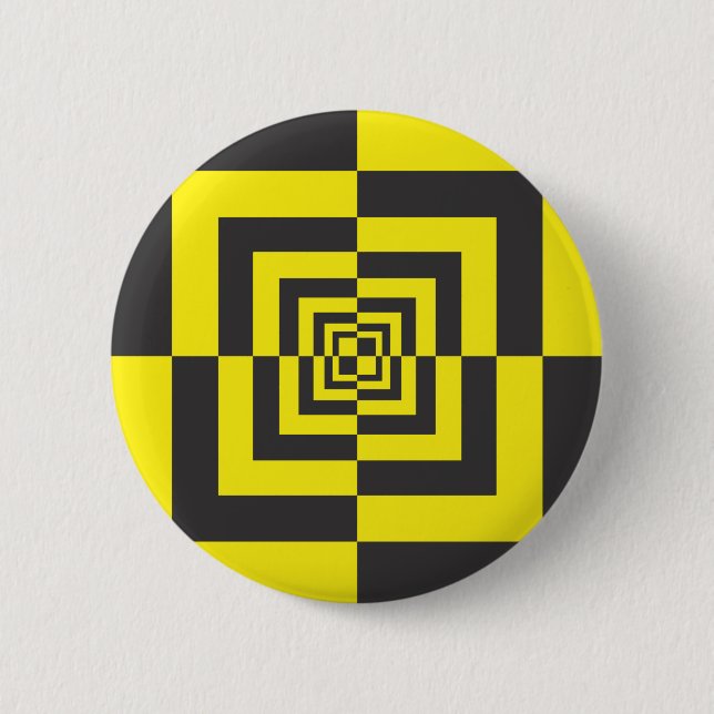 Hypnotic squares 6 cm round badge (Front)
