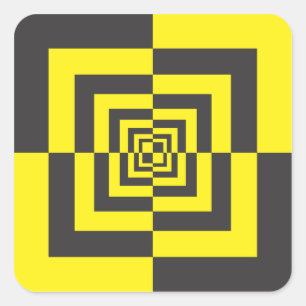 Hypnotic squares square sticker