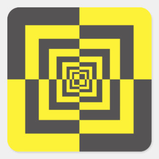 Hypnotic squares square sticker