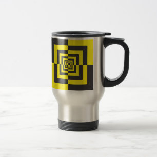 Hypnotic squares travel mug