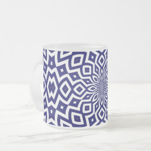 Hypnotic Squiggle pattern Frosted Glass Coffee Mug
