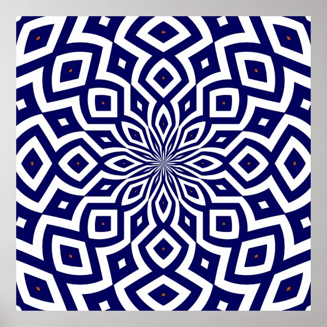 Hypnotic Squiggle pattern Poster (Front)