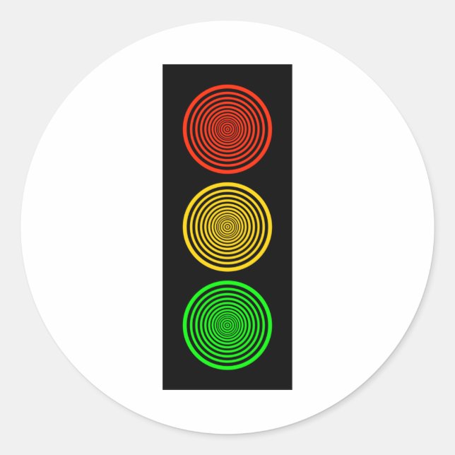 Hypnotic Stoplight Classic Round Sticker (Front)