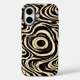 Hypnotic Swirl Black & Cream Abstract Phone Case