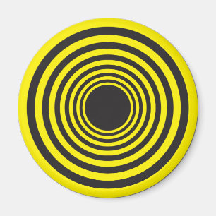 Hypnotic yellow on black circles magnet