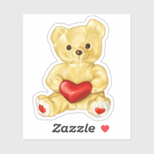 Hypnotising Cute Yellow Teddy Bear With Red Heart
