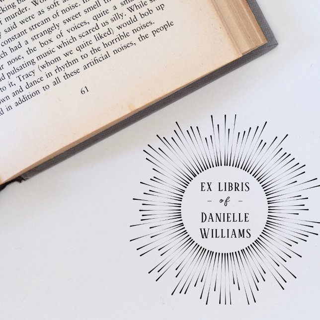 Hypnotising Sun Rays Ex Libris Custom Name Book Self-inking Stamp (Creator Uploaded)