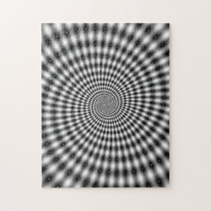 Hypnotizing Optical Illusion Spiral Jigsaw Puzzle