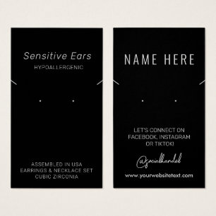 Hypoallergenic Jewellery Display Card
