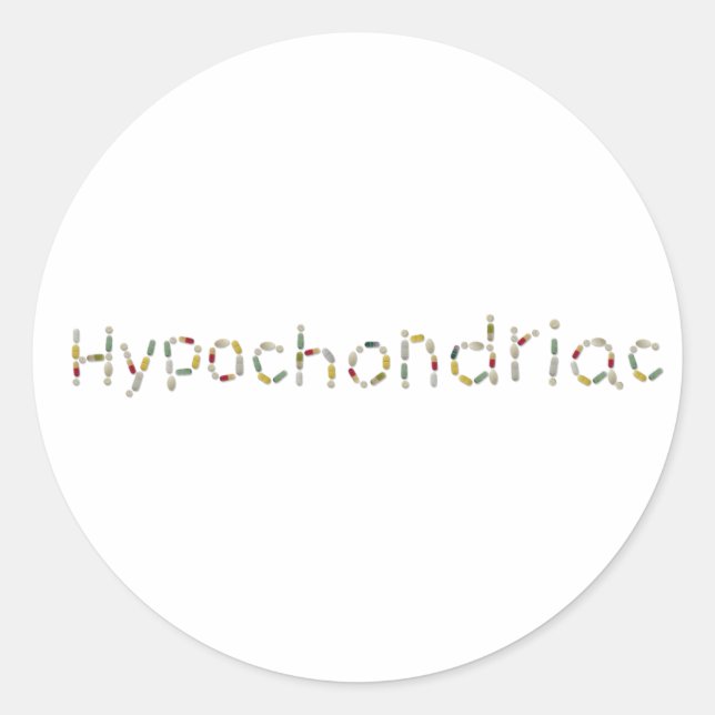 hypochondriac classic round sticker (Front)