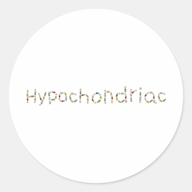 hypochondriac classic round sticker (Front)