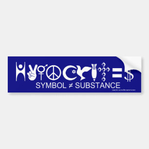 hypocrites symbol substance bumper sticker