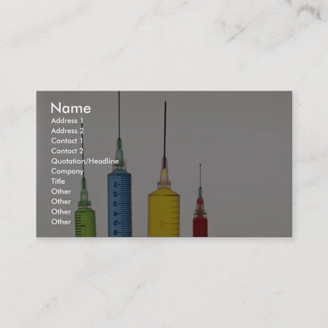 Hypodermic needles business card (Front)
